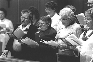 Vespers: People singing the Magnificat