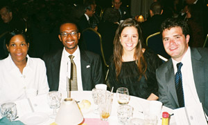 Latouna & Rev. Isaac Hayes, with Katie & Will Brady. Rev. Isaac Hayes is a minister of the Apostolic Church of God. Tonight, he introduces Senator Brady, as a man of integrity.