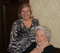 Carol Swanson (left) with her mother, Geraldine Burke (right)