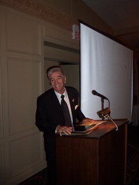 Tom Dreesen (himself!) speaking to us, after dinner.