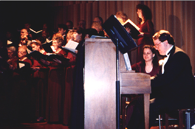 St. Xavier University Choir with pianist
