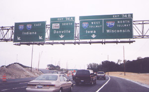 Southbound on Bishop Ford Expressway (I-394)