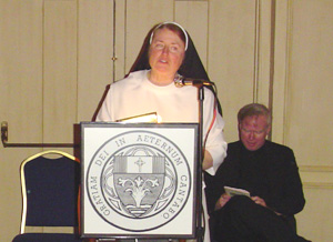 Sister Mary Paul speaks.