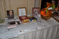 Silent Auction table, with books