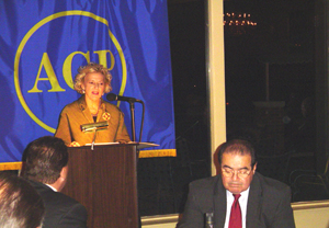 Juastice Anne Burke, introducing Justice Scalia