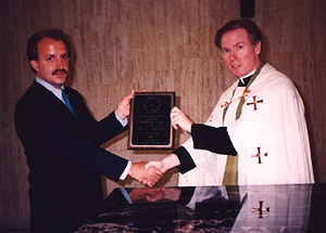Frank Termini (left) accepts first Gratiam Dei Award